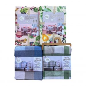 Stock tovaglia antimacchia fantasia 12 posti colori assortiti