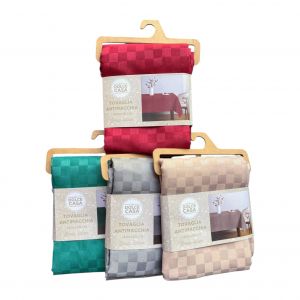 Stock tovaglia antimacchia tinta unita 12 posti colori assortiti